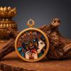Zhaji Lhamo Thangka Gold Engraved Kalachakra Pendant | Ornament in Decorative Objects by Dynasty Artisan. Item composed of metal in contemporary or eclectic & maximalism style