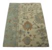 Rug & Kilim’s Oushak Rug in Blue and Cream with Floral | Area Rug in Rugs by Rug and Kilim