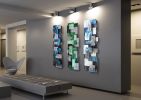 "Tryptic" Glass and Metal Wall Art Sculpture | Wall Sculpture in Wall Hangings by Karo Studios | Houston in Houston. Item composed of metal and glass