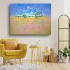Transcendent Springtime, semi-abstract landscape with hare | Oil And Acrylic Painting in Paintings by Gill Bustamante. Item made of canvas works with boho & contemporary style