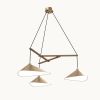 Emily Group of Three Pendant Light – Dark Bronze Semi-Matte | Chandeliers by MOSS Objects. Item made of oak wood with steel works with contemporary & modern style