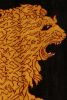 Vintage Gabbeh Persian Rug, Gold and Black with Lion | Area Rug in Rugs by Rug and Kilim