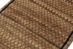 Vintage Gabbeh Tribal Rug in Beige-Brown with Red Lattice | Area Rug in Rugs by Rug and Kilim