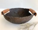 Outland Decorative Bowl Paper Mache Material | Decorative Objects by TM Olson Collection. Item composed of brass and leather in minimalism or country & farmhouse style