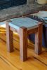 Concrete and oak side table | Tables by RealSimpleWood LLC. Item composed of oak wood and concrete in minimalism or modern style