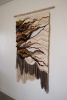 Earthy Toned "Mending Through Light and Shadow" | Tapestry in Wall Hangings by Rebecca Whitaker Art. Item composed of wood and cotton in boho or minimalism style