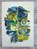 Mix media abstract | Mixed Media by Glimpsecraft. Item composed of canvas and paper in contemporary or art deco style