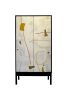 Aly Armoire – Hand-Painted Mixed Media Doors | Cabinet in Storage by Morgan Clayhall Inc. Item made of walnut with steel works with mid century modern & contemporary style