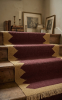 Handwoven Maroon/Tan Wool Stair Runner | Runner Rug in Rugs by Evergreen Carpets. Item composed of wool in boho or minimalism style