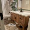 Model #1039 - Custom Single Sink Vanity | Countertop in Furniture by Limitless Woodworking. Item made of maple wood works with mid century modern & contemporary style