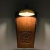 Suspended Moment — Wall Sculptural Lamp with Republic-Era Po | Sconces by Loom&Drift. Item made of wood & ceramic compatible with minimalism and mid century modern style