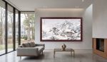 Snowy Night Return: Hand-Painted Shanshui Art on Silk/Xuan | Oil And Acrylic Painting in Paintings by Dynasty Artisan. Item composed of wood and fabric in contemporary or eclectic & maximalism style