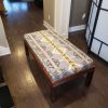 Solid Black Walnut Basic Sitting Bench | Benches & Ottomans by Closed Loop Woodworks. Item composed of oak wood and fabric