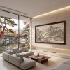 Hand-Painted Song Dynasty Silk Scroll Tides of Prosperity | Oil And Acrylic Painting in Paintings by Dynasty Artisan. Item composed of wood and fabric in contemporary or eclectic & maximalism style