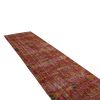 Vintage Mid-Century Pink And Gold Geometric Wool Rug, Black | Area Rug in Rugs by Rug and Kilim