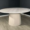 The Morgan Round Dining Table | Tables by Lumber2Love. Item made of oak wood compatible with mid century modern and contemporary style