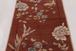 Rug & Kilim’s Chinese Art Deco Rug, Rust with Florals | Area Rug in Rugs by Rug and Kilim