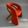 Losso Sculptural Upholstered Accent Chair | Dining Chair in Chairs by Kleinhaus Furniture. Item composed of wood and fabric in contemporary or eclectic & maximalism style