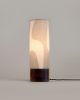 Modern Table Lamp | Lamps by La Loupe. Item composed of walnut and linen in mid century modern or modern style