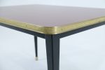 ¨Julieta¨ Table High Gloss Top Brass Tape Framed Conic Legs | Dining Table in Tables by Jover + Valls. Item composed of copper compatible with industrial and art deco style