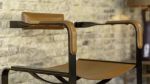 Contemporary Counter Stool w/Backrest Metal&Natural Leather | Chairs by Jover + Valls. Item made of leather works with contemporary & art deco style