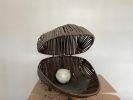 Large Shell with Pearl | Sculptures by Pedro Villalta. Item composed of steel and stone