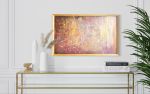 Gold Framed Metallic Rose Gold Wall Art | Oil And Acrylic Painting in Paintings by NAMYOONSOOART. Item composed of wood and synthetic