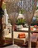 Boho Macrame Curtain Handcrafted for Pergola Indoor Outdoor | Curtains & Drapes by Dimitar Kostadinov | COYA Pool in Marbella