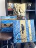 Bird on the Sunrise | Drawing in Paintings by Oplyart. Item made of canvas works with mid century modern & japandi style