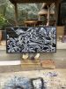 Black and White Abstract Painting | Oil And Acrylic Painting in Paintings by Elliot. Item composed of synthetic