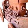 Terracotta Ship On Wheels Fantasy Sculpture | Public Sculptures by RailroadWare Lighting Hardware & Gifts. Item made of ceramic works with contemporary style