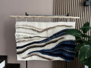 Fiber Wall Tapestry for Coastal Home 'Organic Lines' | Wall Hangings by Tissage Sauvage. Item made of wood & cotton compatible with country & farmhouse and coastal style