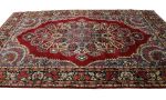 Vintage Red Traditional 6'5X10'5 Qom Kerman Persian Rug | Area Rug in Rugs by Magic Rugs. Item made of wool works with traditional style