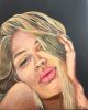 Nathania | Oil And Acrylic Painting in Paintings by AGONZA. Item composed of synthetic