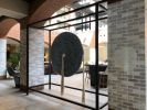 Large Indigo Coil + Indigo Dipped Weaving | Public Sculptures by Liz Robb | Philadelphia Marriott Old City in Philadelphia. Item composed of cotton and fiber