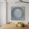 Silver Circle Wall Art | Oil And Acrylic Painting in Paintings by Serge Bereziak. Item works with minimalism & mid century modern style