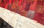 RGB, paper collage triptych on masonite | Mixed Media by Glen Gauthier