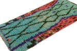 Vintage Moroccan Runner with Polychromatic Geometric Pattern | Area Rug in Rugs by Rug and Kilim