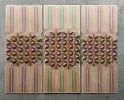 3 Panels of wood and hand embroidery sculptural art | Wall Sculpture in Wall Hangings by Nosheen iqbal. Item made of birch wood with cotton works with mid century modern & mediterranean style