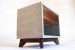 Straight Dwarf | Nightstand in Storage by Curly Woods. Item made of oak wood with concrete works with mid century modern & industrial style