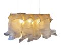 Pendant Light Nebula Grande Rectangular 100cm by Mirei | Chandeliers by Costantini Design. Item made of fabric & fiber compatible with boho and minimalism style