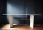 Ruby Table | Dining Table in Tables by Oxford Street Furniture | Private Residence | Philadelphia, PA in Philadelphia. Item composed of walnut and brass