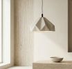 Origami Bloom 18" | Sculptural Ceramic Pendant Light | Pendants by Naaya Studio. Item made of brass with stoneware works with minimalism & mid century modern style