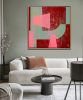 Fractured fallen pink red | Oil And Acrylic Painting in Paintings by Ronald Hunter. Item composed of canvas in minimalism or contemporary style