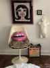 pink EMBRASSE MOI sculpted lips cotton sateen pillow | Cushion in Pillows by Mommani Threads | Bergdorf Goodman in New York