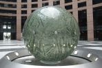United Earth Glass Sculpture | Public Sculptures by ARCHIGLASS by Urbanowicz | Parlement européen in Strasbourg. Item composed of steel and glass in minimalism or contemporary style