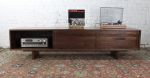 80 inch Custom handmade solid walnut media console cabinet | Storage by GideonRettichWoodworker. Item works with mid century modern & contemporary style