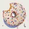 White Donut With Colorful sprinkles | Oil And Acrylic Painting in Paintings by TRP Art - Terry Romero Paul. Item made of canvas with synthetic