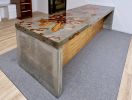 Concrete Teak Root Conference Table | Tables by Doro Designs | Legg Mason International Distribution in Miami. Item made of wood with concrete