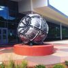 Northwest Atlanta Globe | Public Sculptures by AP Fine Arts | Northwest Library At Scott’s Crossing in Atlanta. Item composed of metal
